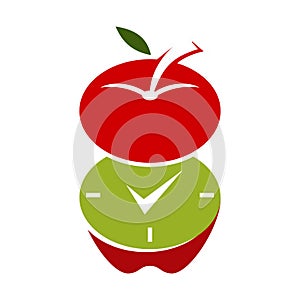 Apple time logo Icon Illustration Brand Identity