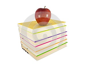 Apple in top of books