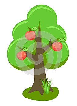 Apple Tree Vector Illustration