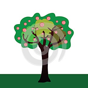 The apple tree vector illustration