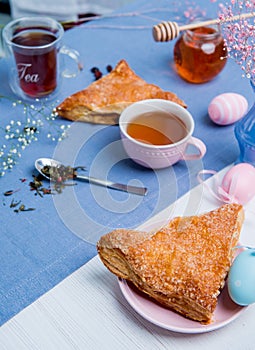 Apple turnovers with Easter egg decoration