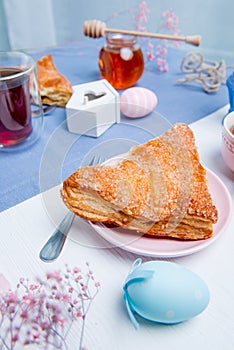 Apple turnovers with Easter egg decoration