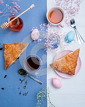 Apple turnovers with Easter egg decoration