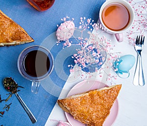 Apple turnovers with Easter egg decoration