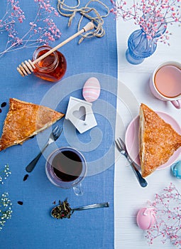 Apple turnovers with Easter egg decoration