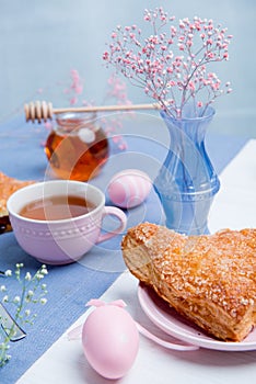 Apple turnovers with Easter egg decoration