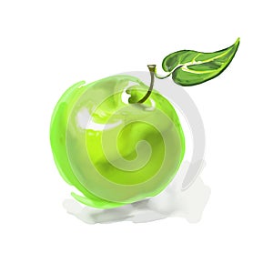 Apple Vector illustration hand drawn painted