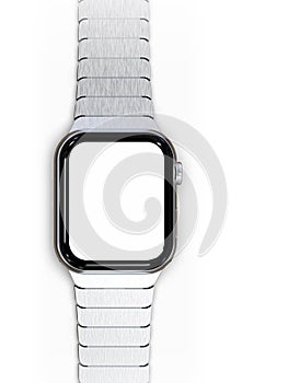 Apple Watch 4 style smartwatch device, metal bracelet