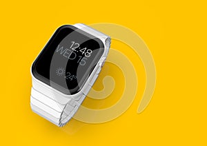 Apple Watch 4 white ceramic fictional rumor smartwatch, mockup