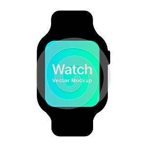 Apple Watch Flat Mockup. iWatch. Smart Watch. Clean Frame Design. Device Vector Illustration On White Background