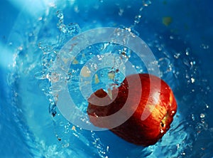 Apple in water