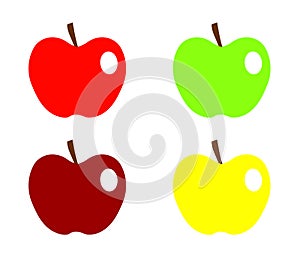 Apple on a white background. Collection of differen t apples.