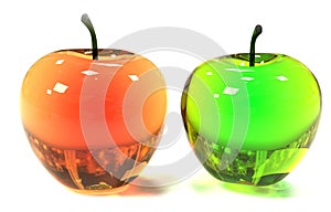 Apple on white background green
