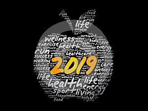 2019 apple word cloud collage