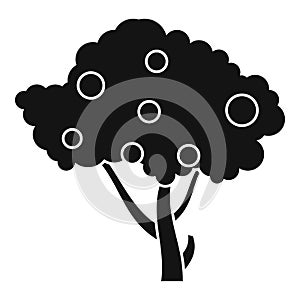 Apples on apple tree branches icon, simple style