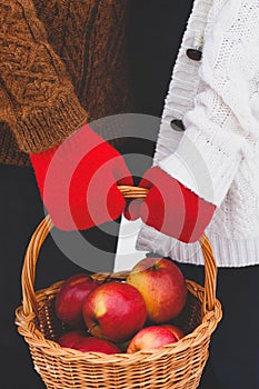 Apples in a basket photo