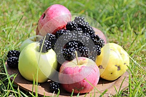 Apples and blackberry