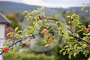 Apples on a branch