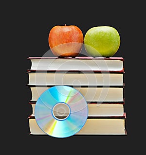 Apples, dvd, and books