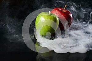 Apples in fragrant smoke