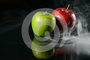 Apples in fragrant smoke