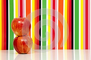 Apples fruit, multicolored background. Apple