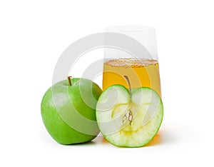 Apples and glass of juice