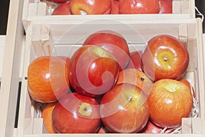 Apples are made of plastic, the concept of development of ecological vegetable growing. Urbanization