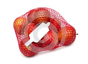 Apples packaged in the red net