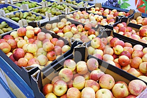 Apples and pears in supermarkets