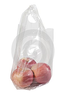 Apples in plastic bag