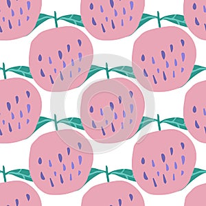 Apples seamless pattern on white background illustration