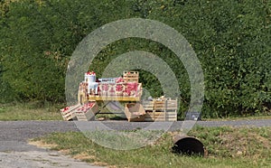 Apples on a spontaneous market by the road