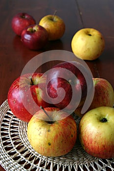 Apples on a straw mat