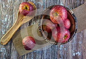 Apples in Wooden Bowl