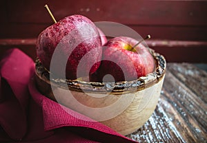 Apples in Wooden Bowl