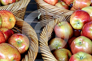Apples in Woven Baskets