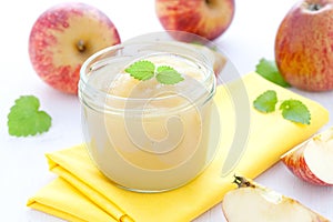 Applesauce in a glass