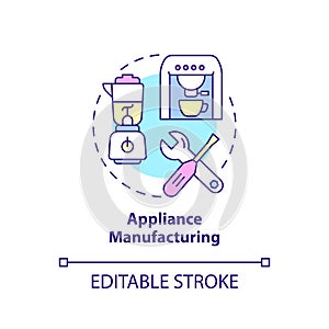 Appliance manufacturing concept icon