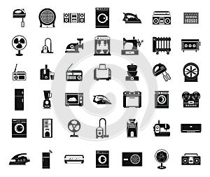 Appliances icon set, simple style