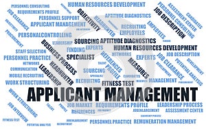 Applicant management - word cloud / wordcloud with terms about recruiting