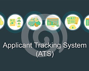 Applicant Tracking System ATS sign - Vector photo