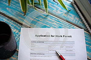 Application for authorization for work in foreign countries