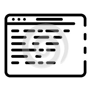 Application code icon, outline style