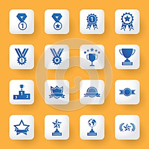 Application design icons set. award sign and symbol artwork.