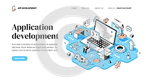 Application Development Isometric Concept