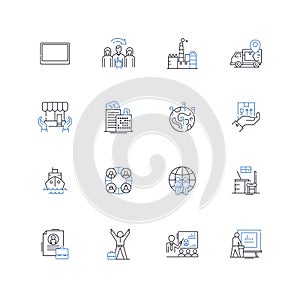Application development line icons collection. Coding, Programming, Design, Development, Debugging, Deployment
