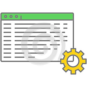 Application development process icon interface and gear vector