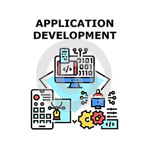Application Development Vector Color Illustration