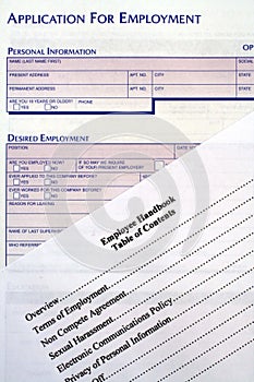 Application for Employment & Employee Handbook photo